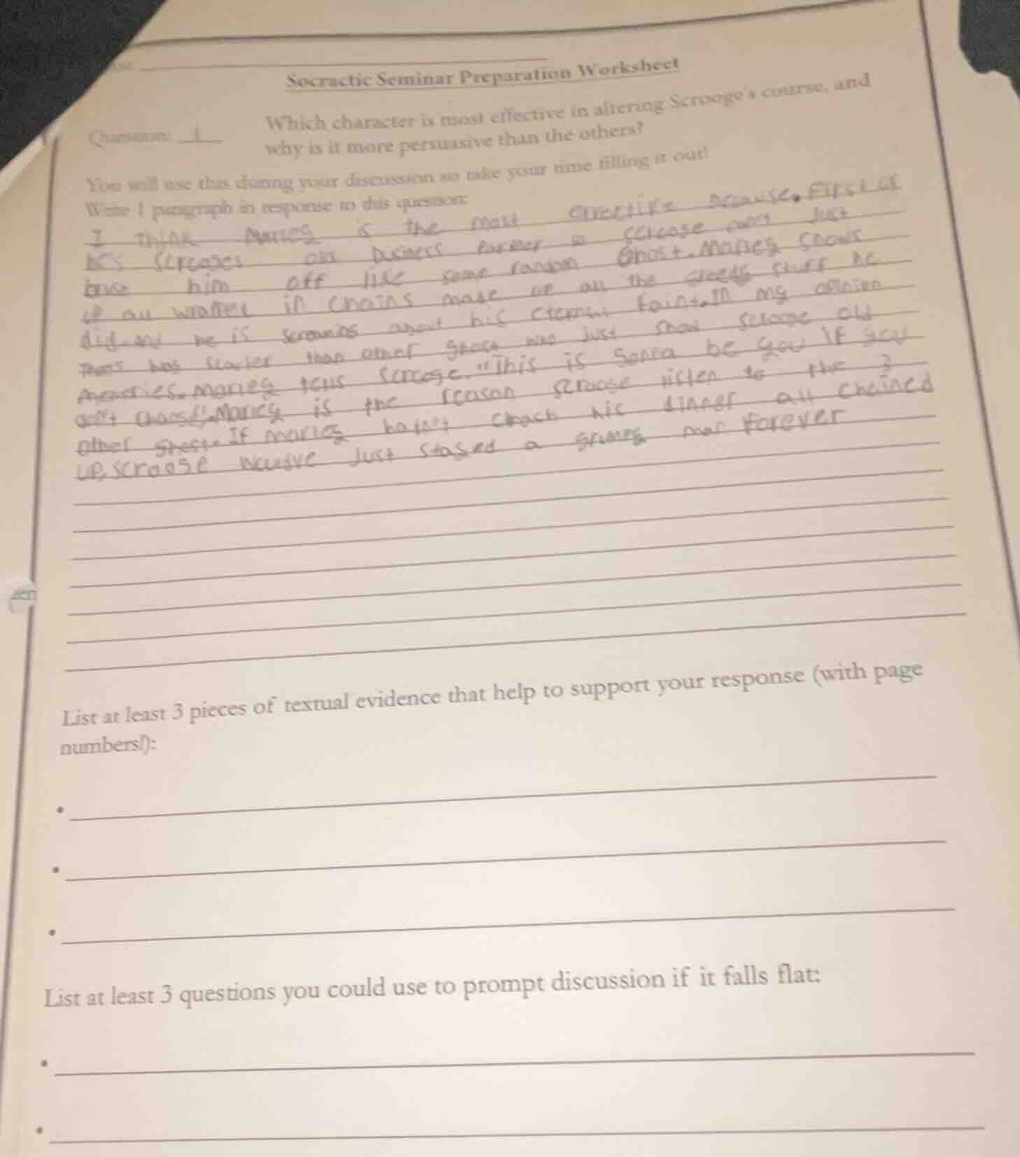 socratic seminar preparation worksheet question: 1 which character is m…