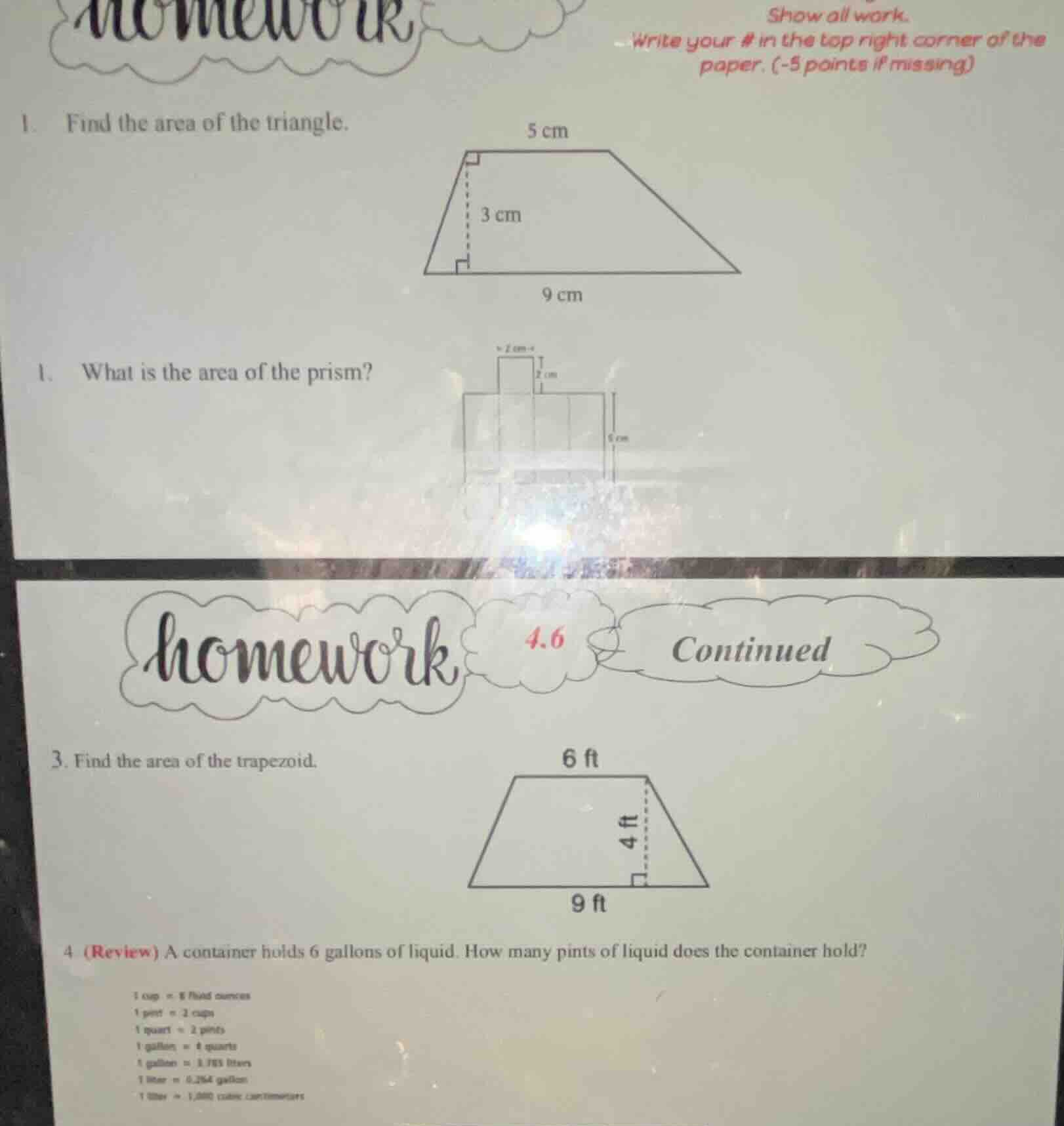 homework show all work. write your # in the top right corner of the pap…