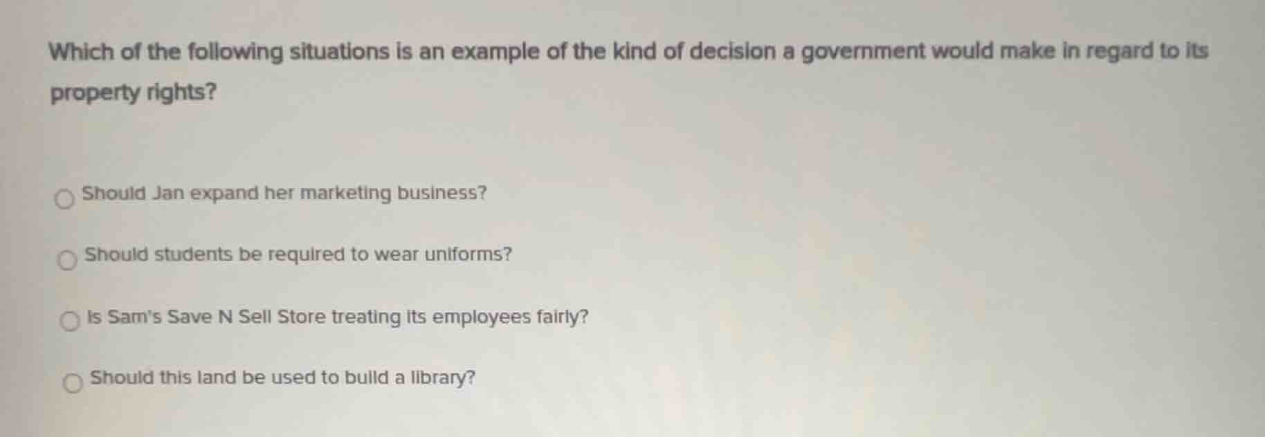which of the following situations is an example of the kind of decision…