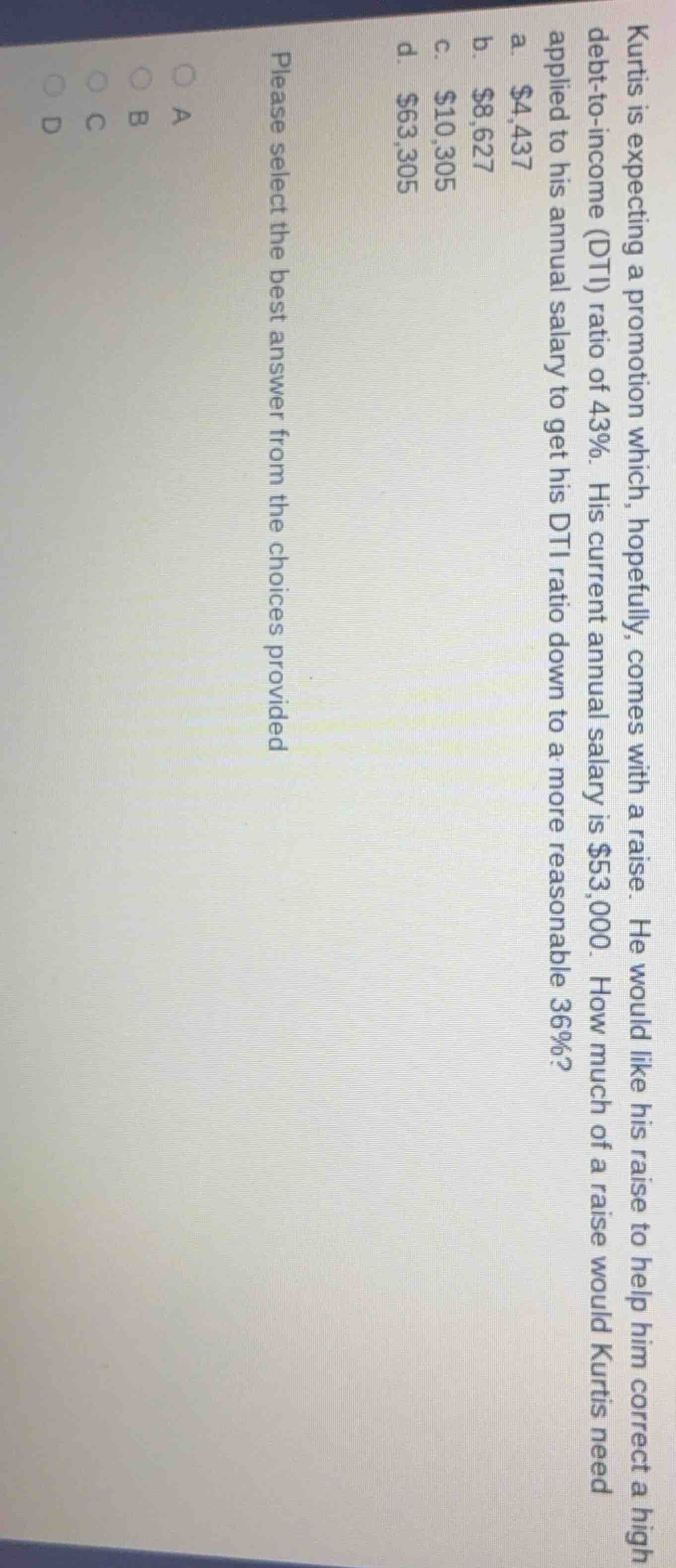 kurtis is expecting a promotion which, hopefully, comes with a raise. h…