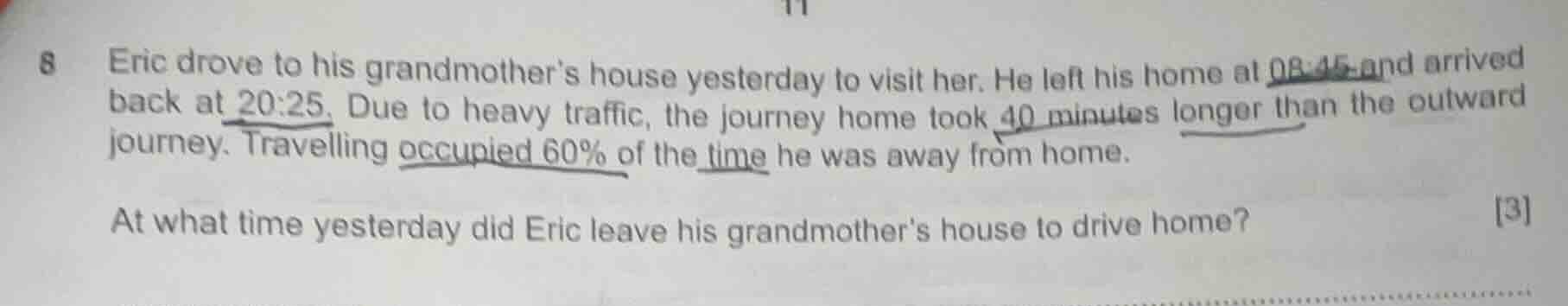 8 eric drove to his grandmothers house yesterday to visit her. he left …
