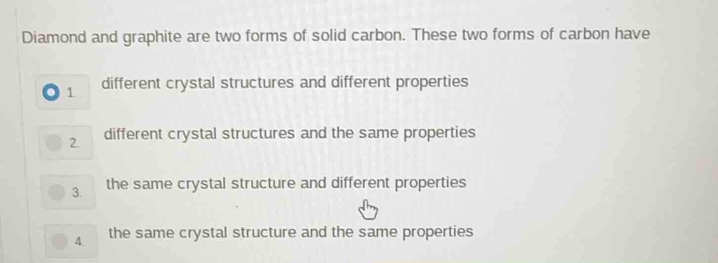 diamond and graphite are two forms of solid carbon. these two forms of …
