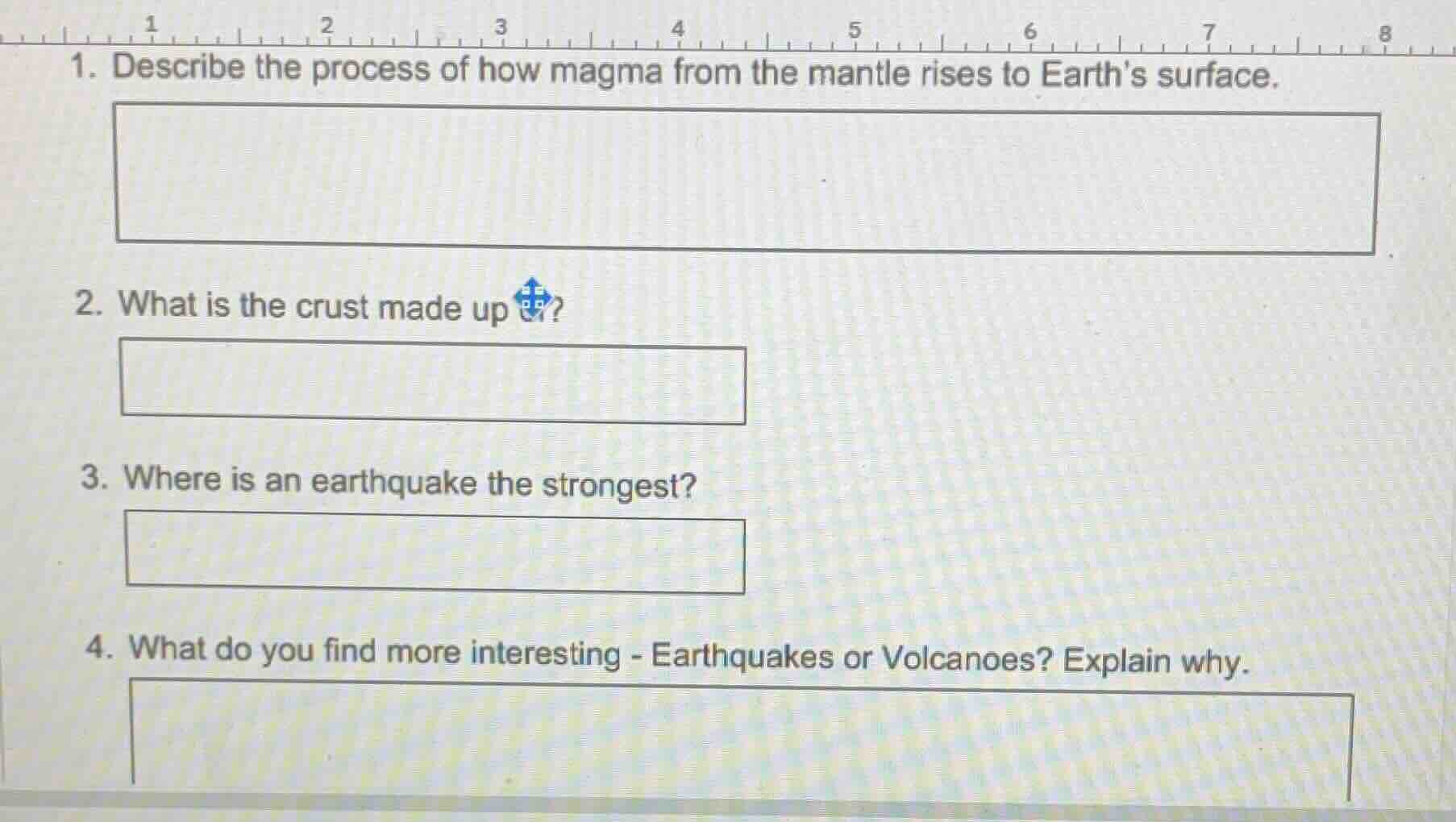 1. describe the process of how magma from the mantle rises to earths su…
