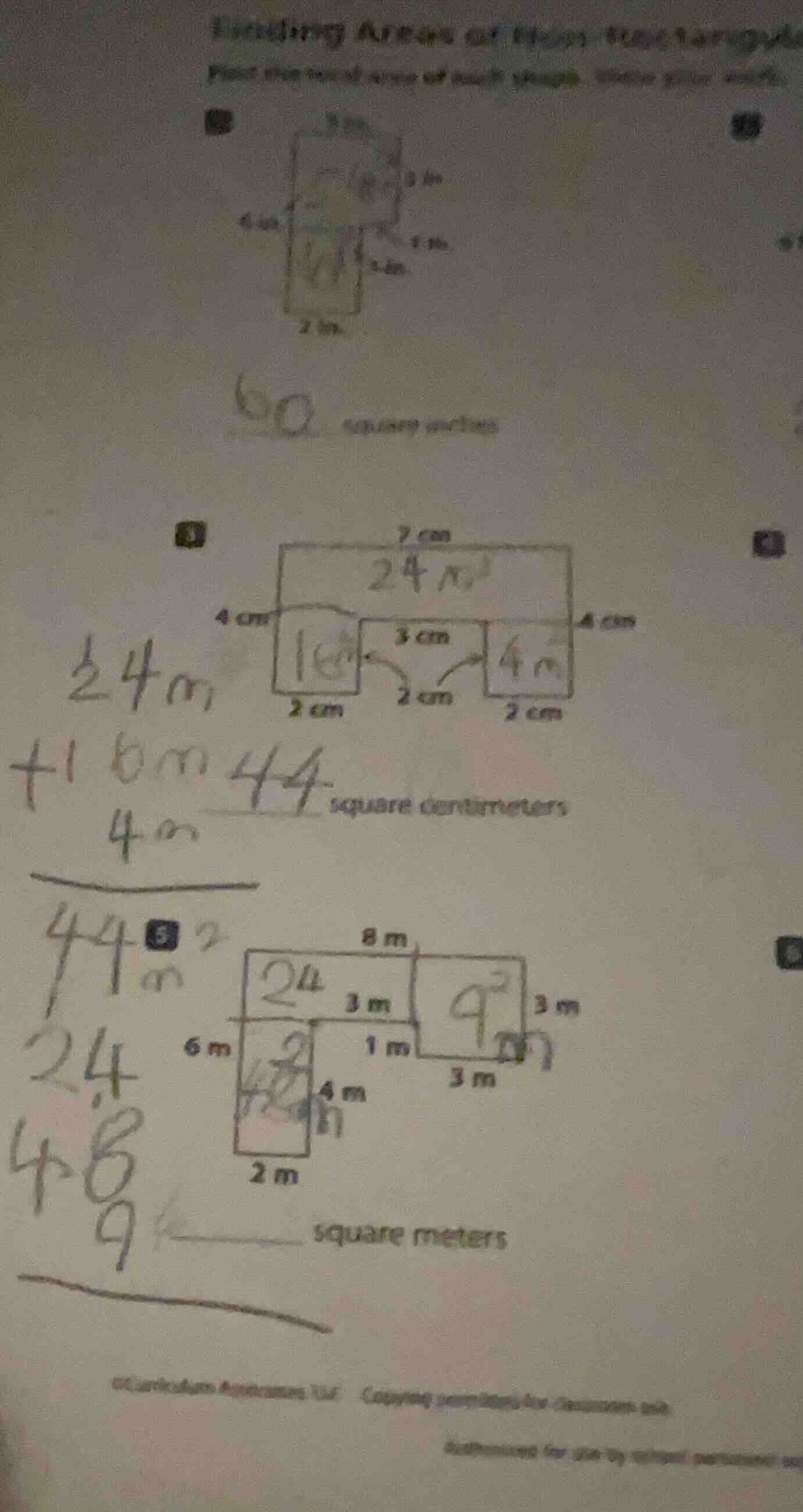 finding areas of irregular shapes find the total area of each shape. sh…