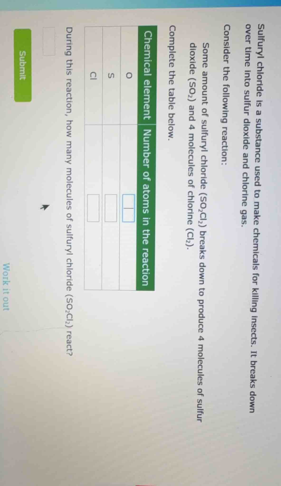 sulfuryl chloride is a substance used to make chemicals for killing ins…