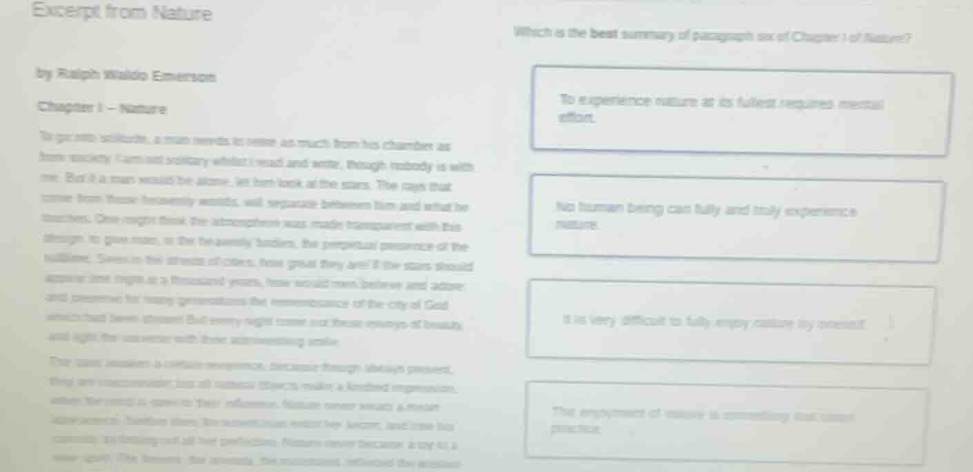 excerpt from nature by ralph waldo emerson chapter 1 - nature to go int…