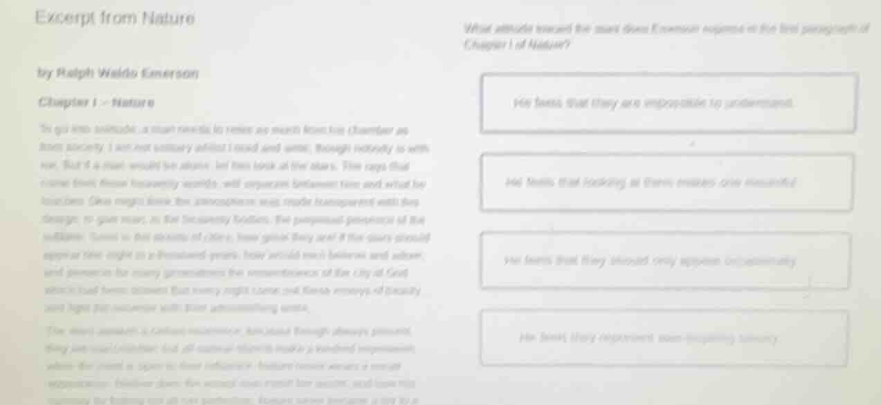 excerpt from nature by ralph waldo emerson chapter 1 - nature to go int…