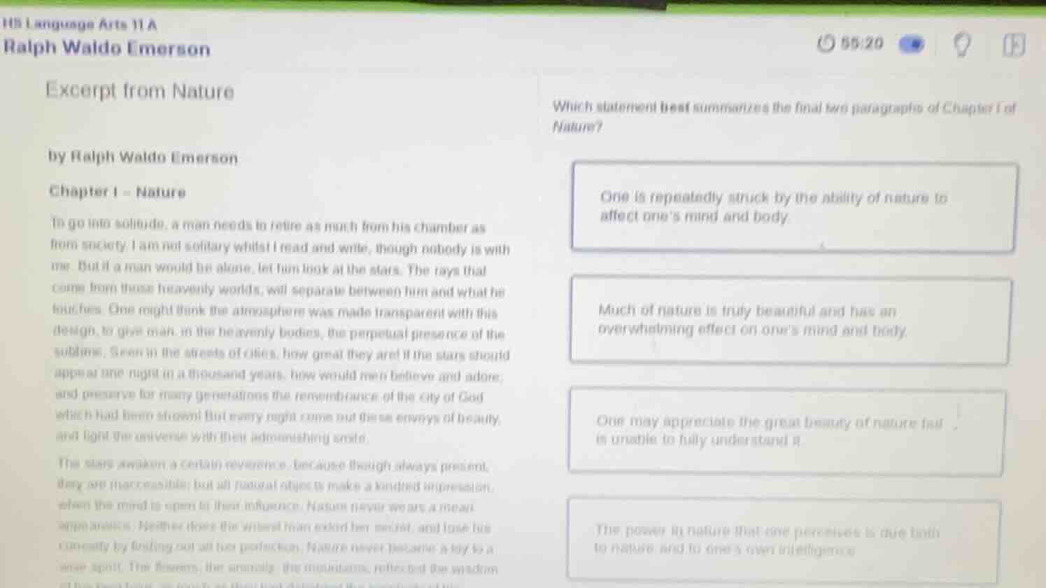 hs language arts 11a ralph waldo emerson excerpt from nature by ralph w…