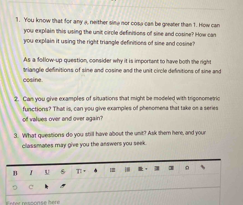 1. you know that for any \\(\\theta\\), neither \\(\\sin\\theta\\) nor …