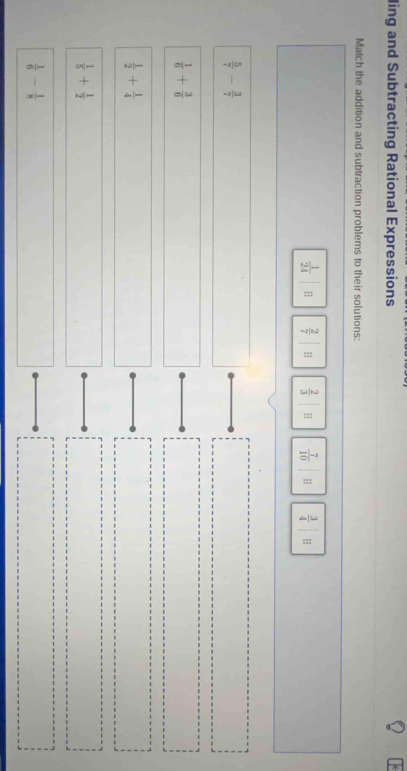 ding and subtracting rational expressions match the addition and subtra…