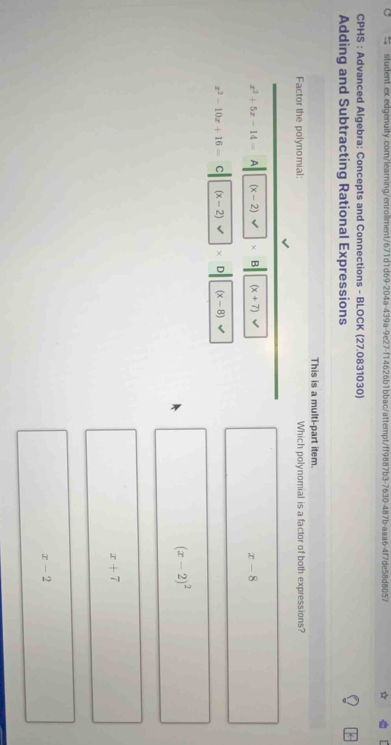 cphs : advanced algebra: concepts and connections - block (27.0831030) …