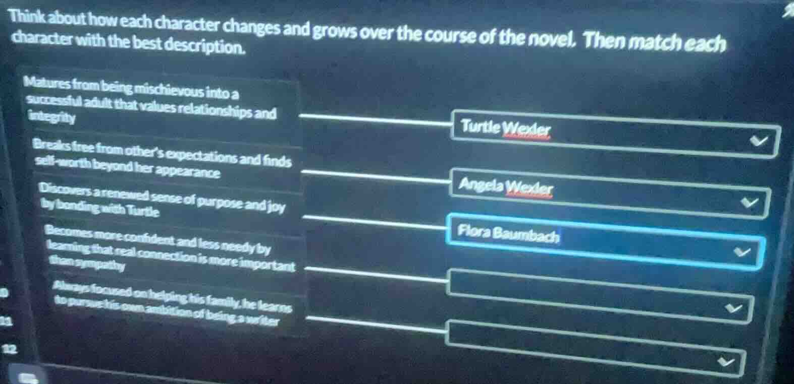 think about how each character changes and grows over the course of the…