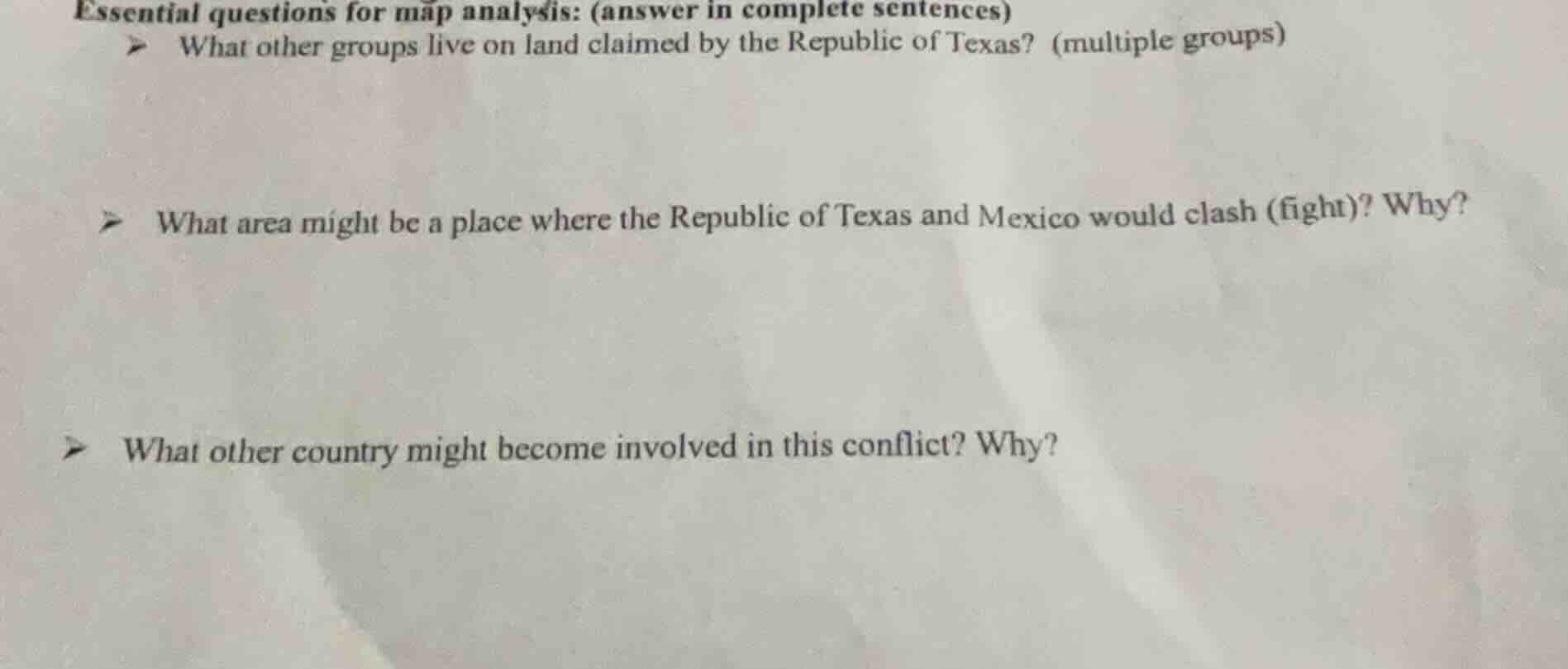 essential questions for map analysis: (answer in complete sentences) - …