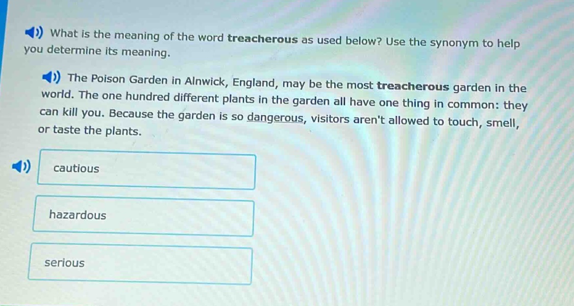 what is the meaning of the word treacherous as used below? use the syno…