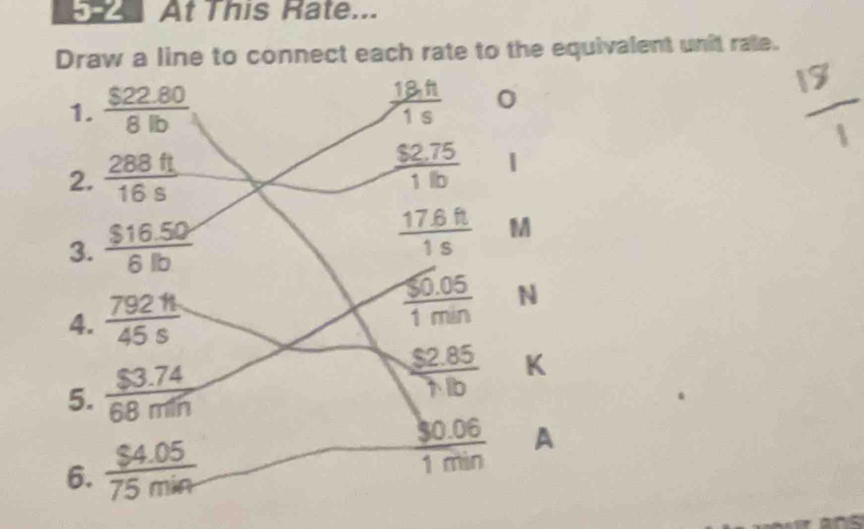 5-2 at this rate... draw a line to connect each rate to the equivalent …