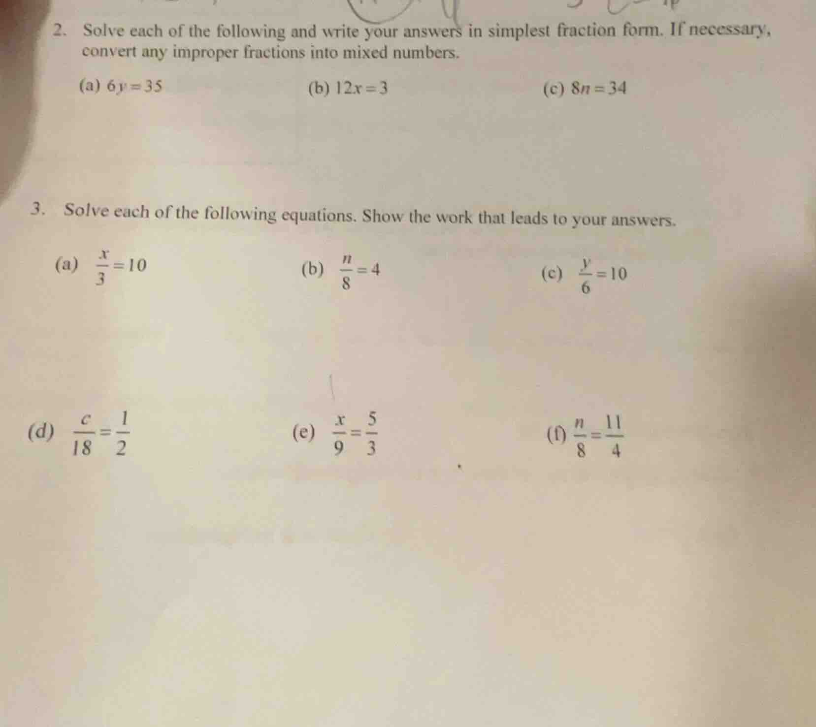 2. solve each of the following and write your answers in simplest fract…