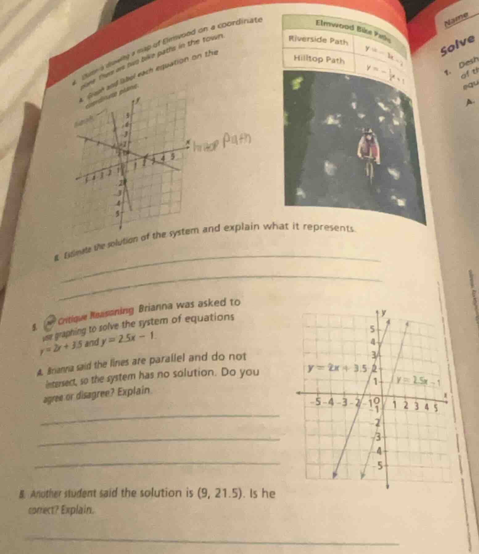 4. shanna drew a map of elmwood on a coordinate plane. there are two bi…