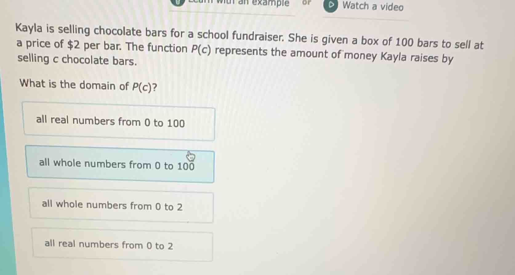 kayla is selling chocolate bars for a school fundraiser. she is given a…