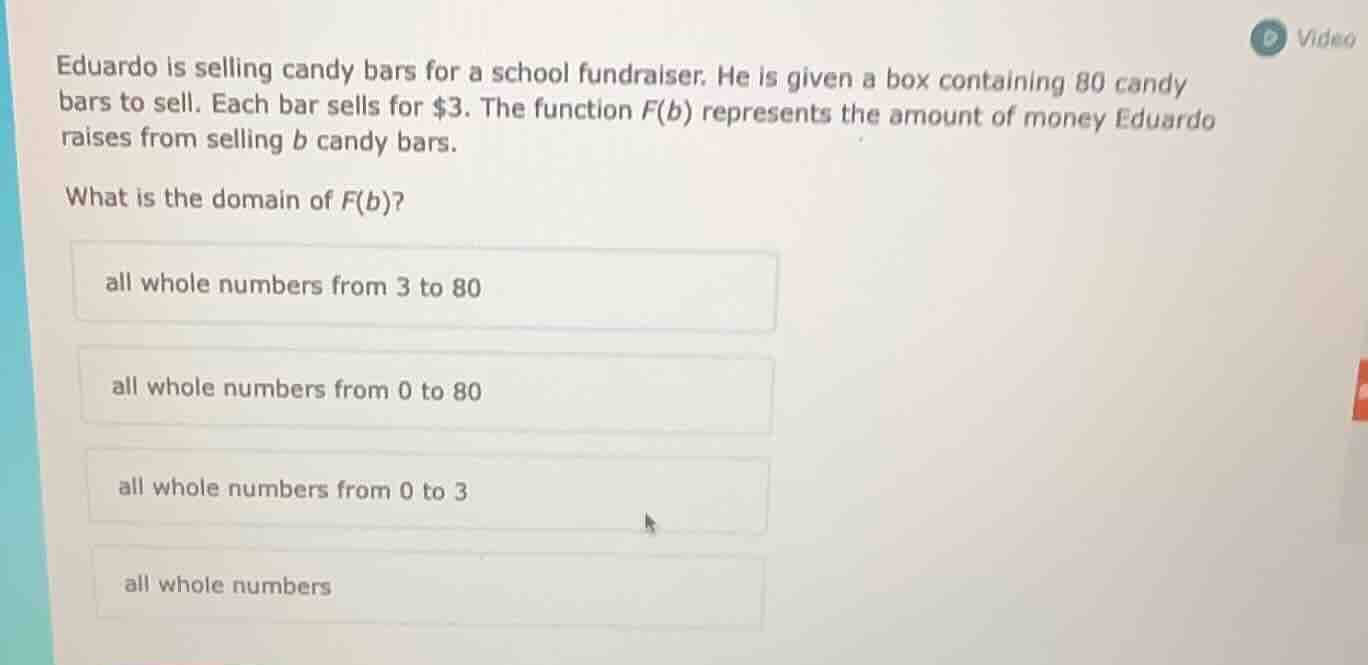 eduardo is selling candy bars for a school fundraiser. he is given a bo…