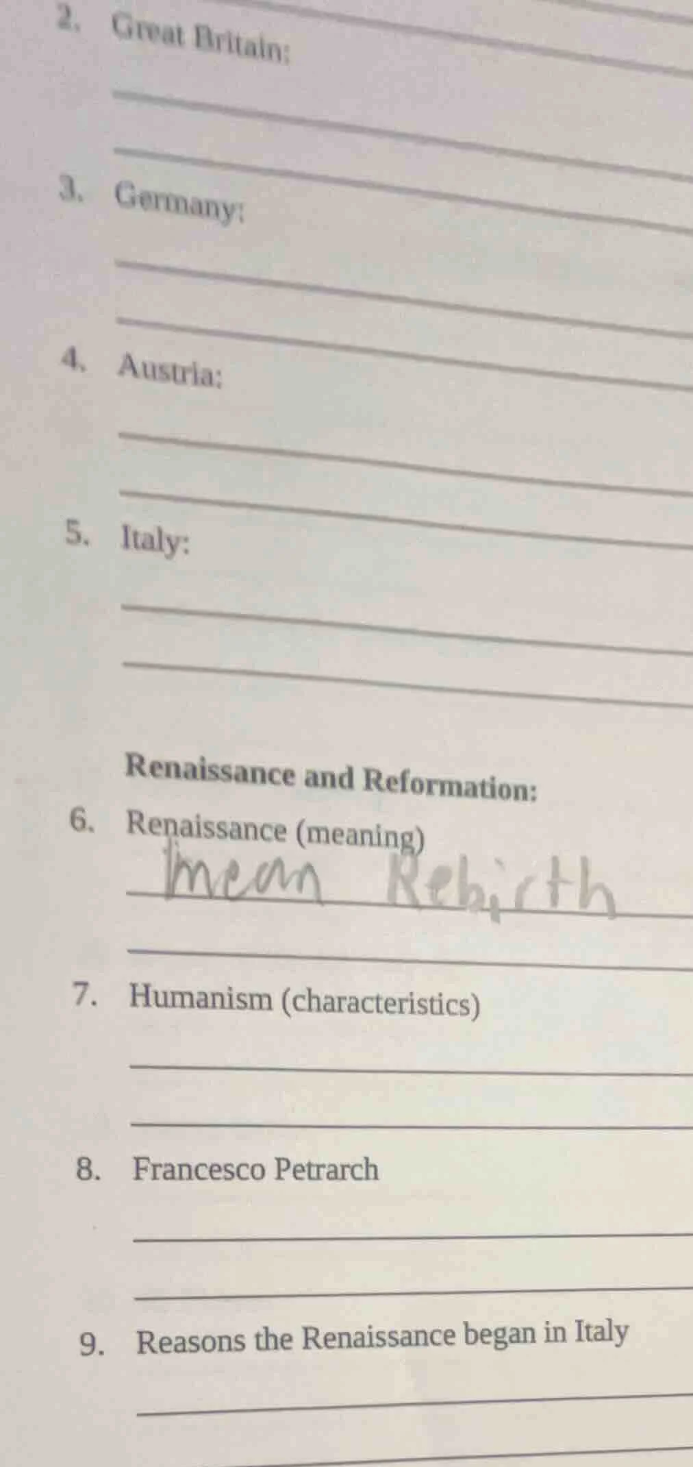 2. great britain: 3. germany: 4. austria: 5. italy: renaissance and ref…