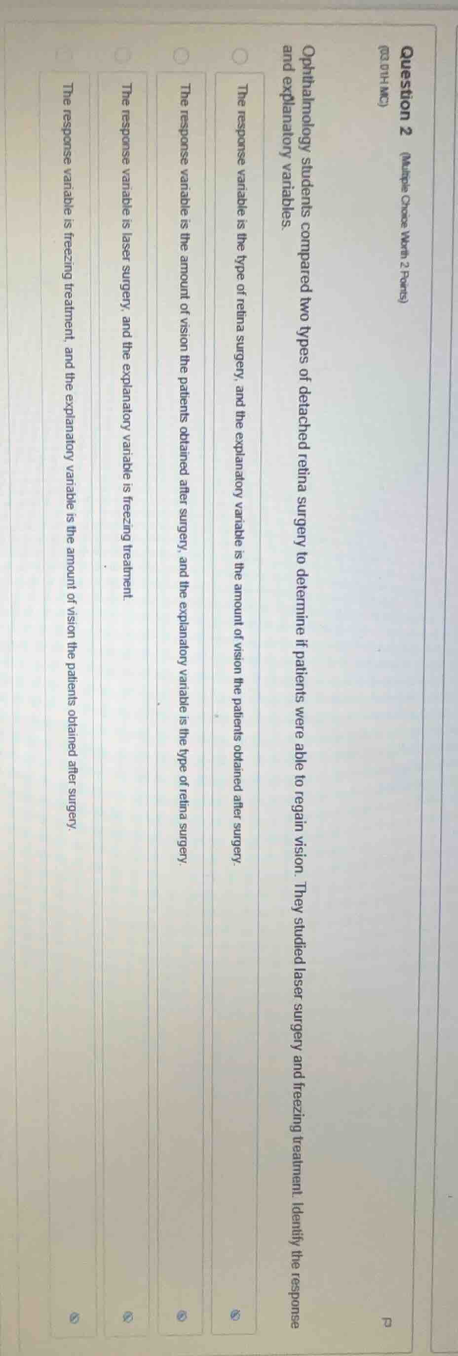 question 2 (multiple choice worth 2 points) (rs 011h mc) ophthalmology …