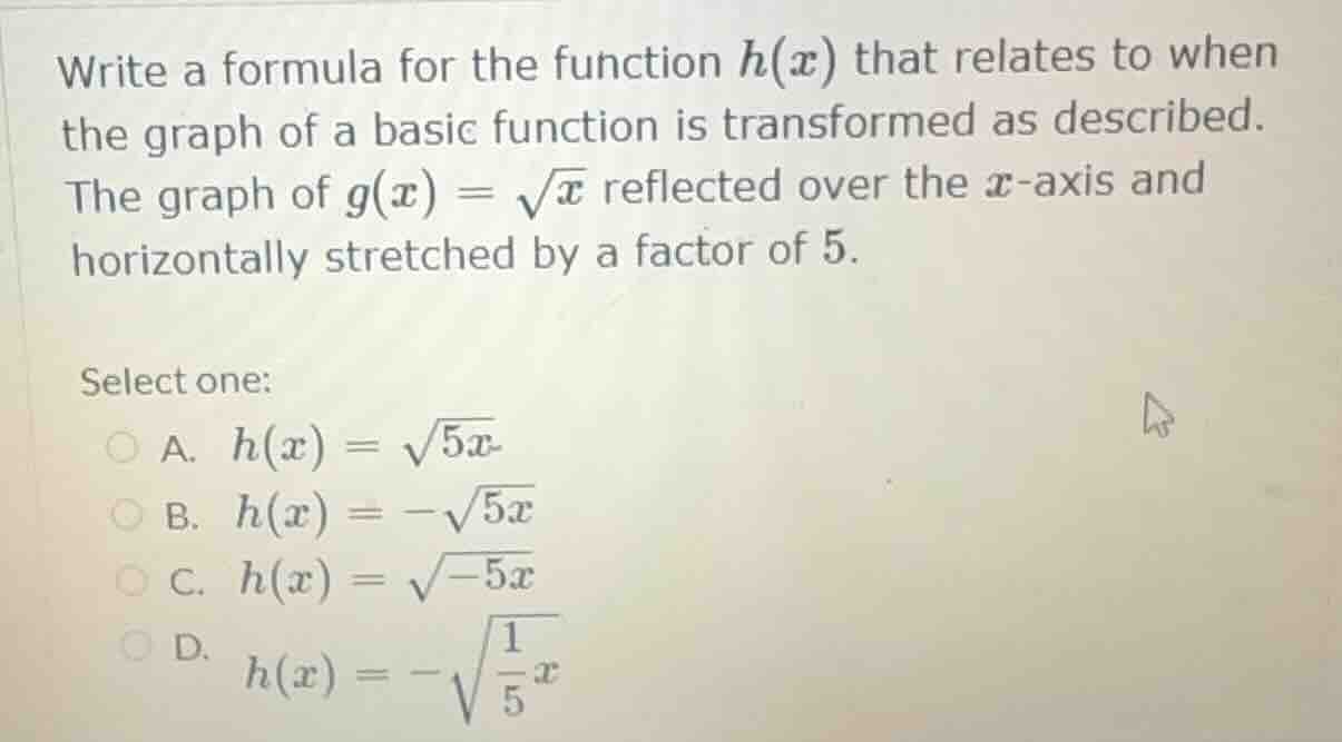 write a formula for the function $h(x)$ that relates to when the graph …