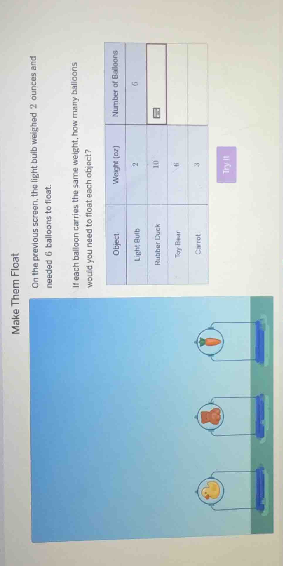 make them float on the previous screen, the light bulb weighed 2 ounces…