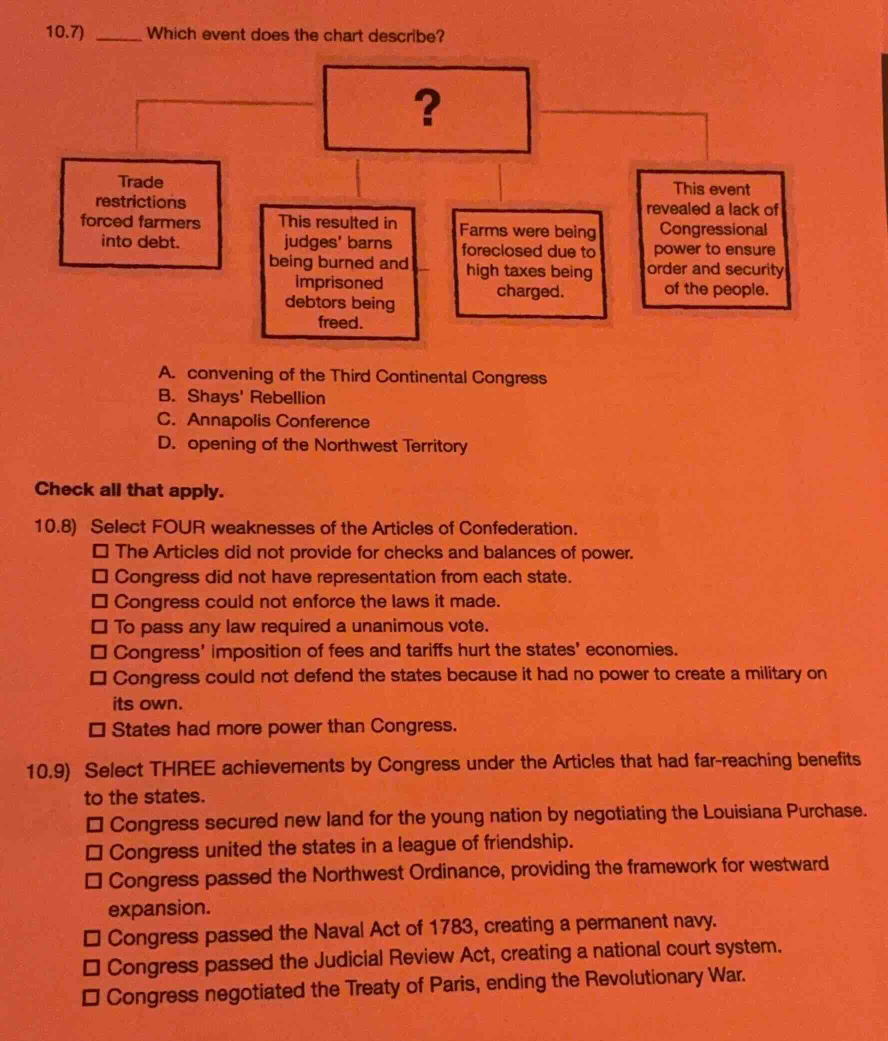 10.7) ______ which event does the chart describe? chart with boxes: tra…