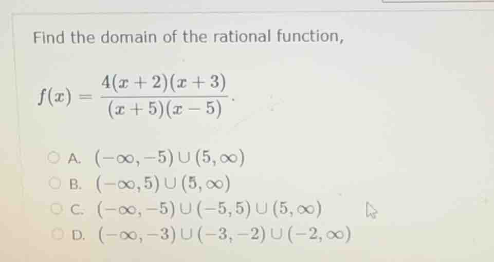 find the domain of the rational function, $f(x) = \\frac{4(x + 2)(x + 3…