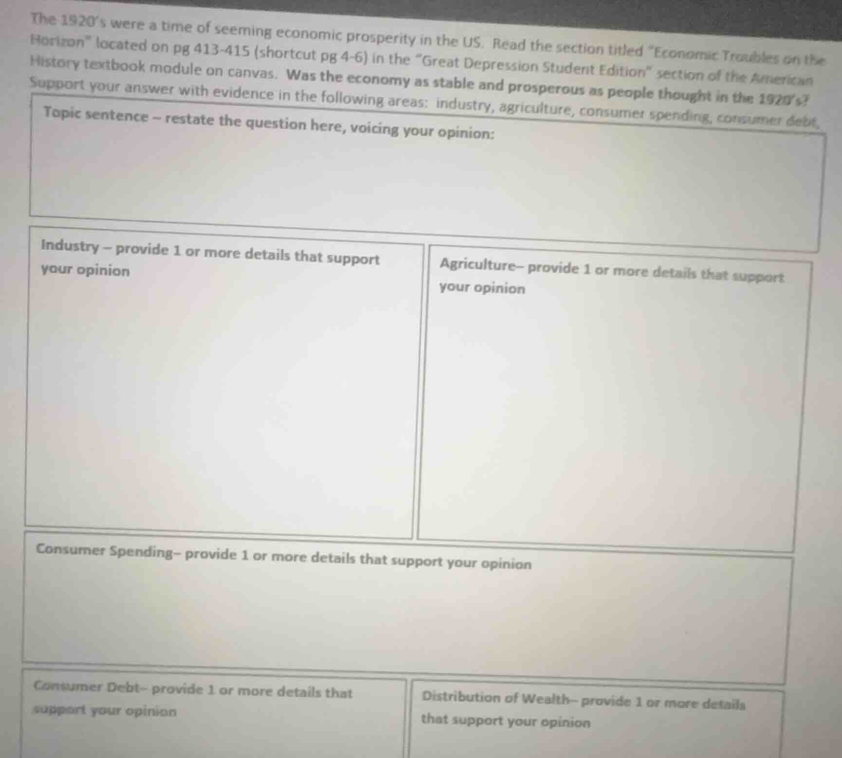 the 1920s were a time of seeming economic prosperity in the us. read th…