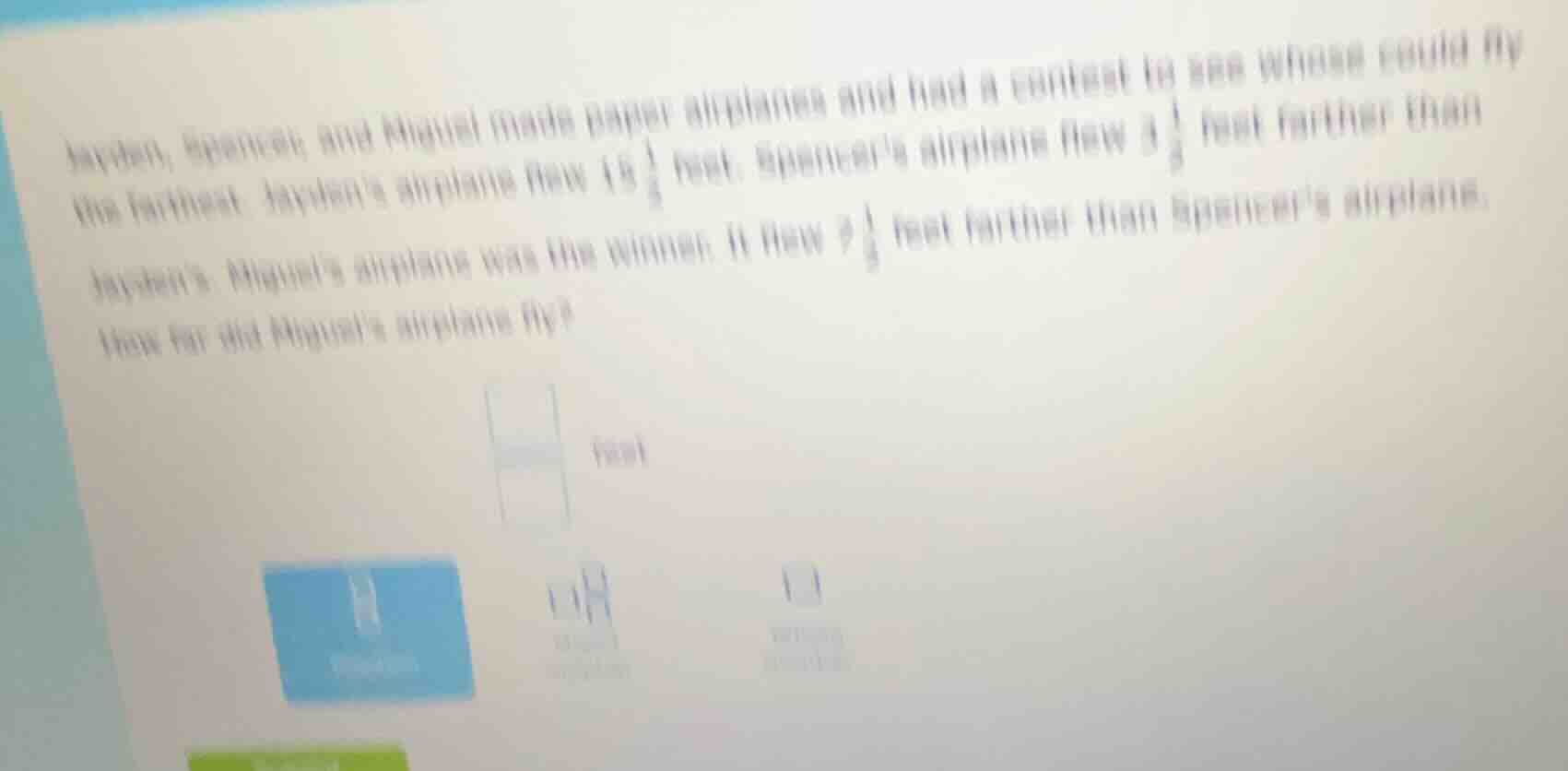 jayden, spencer, and miguel made paper airplanes and had a contest to s…