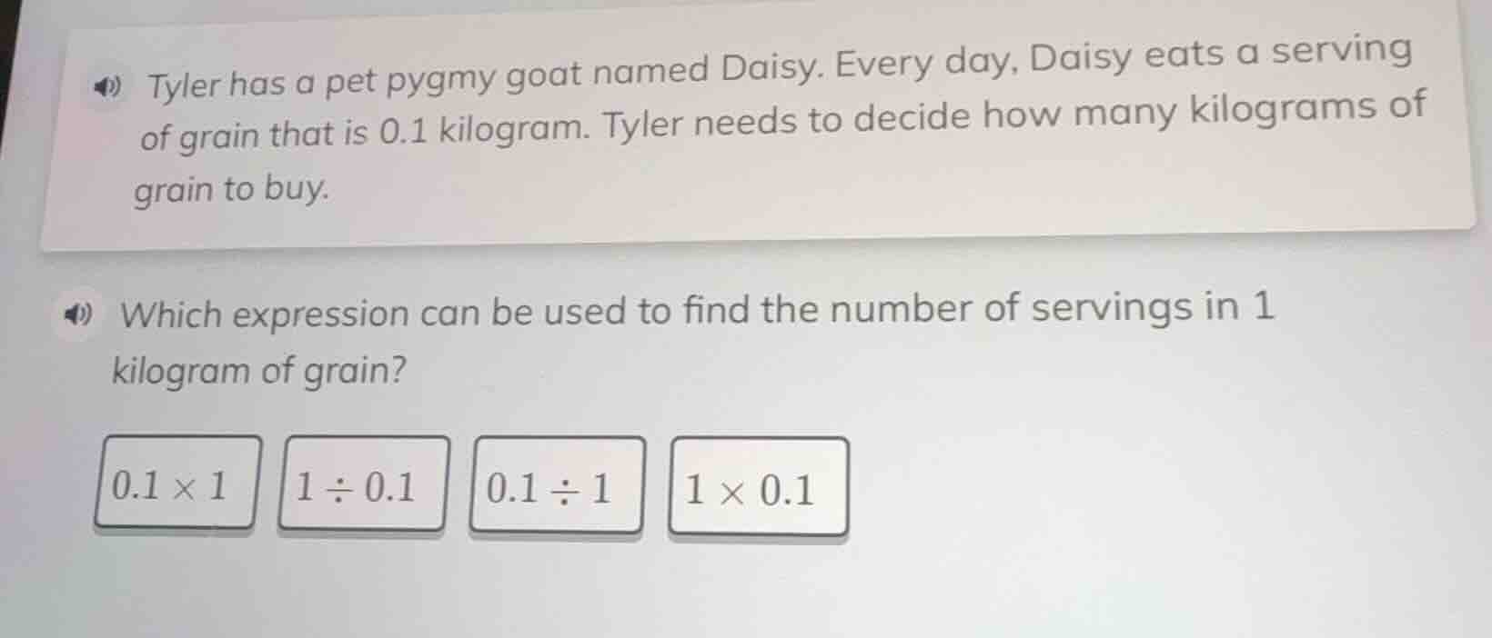 tyler has a pet pygmy goat named daisy. every day, daisy eats a serving…