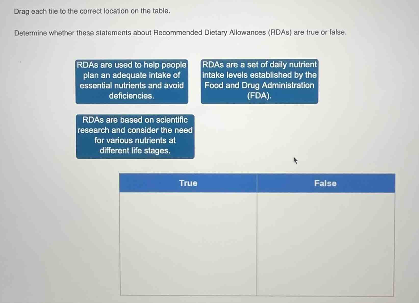 drag each tile to the correct location on the table. determine whether …