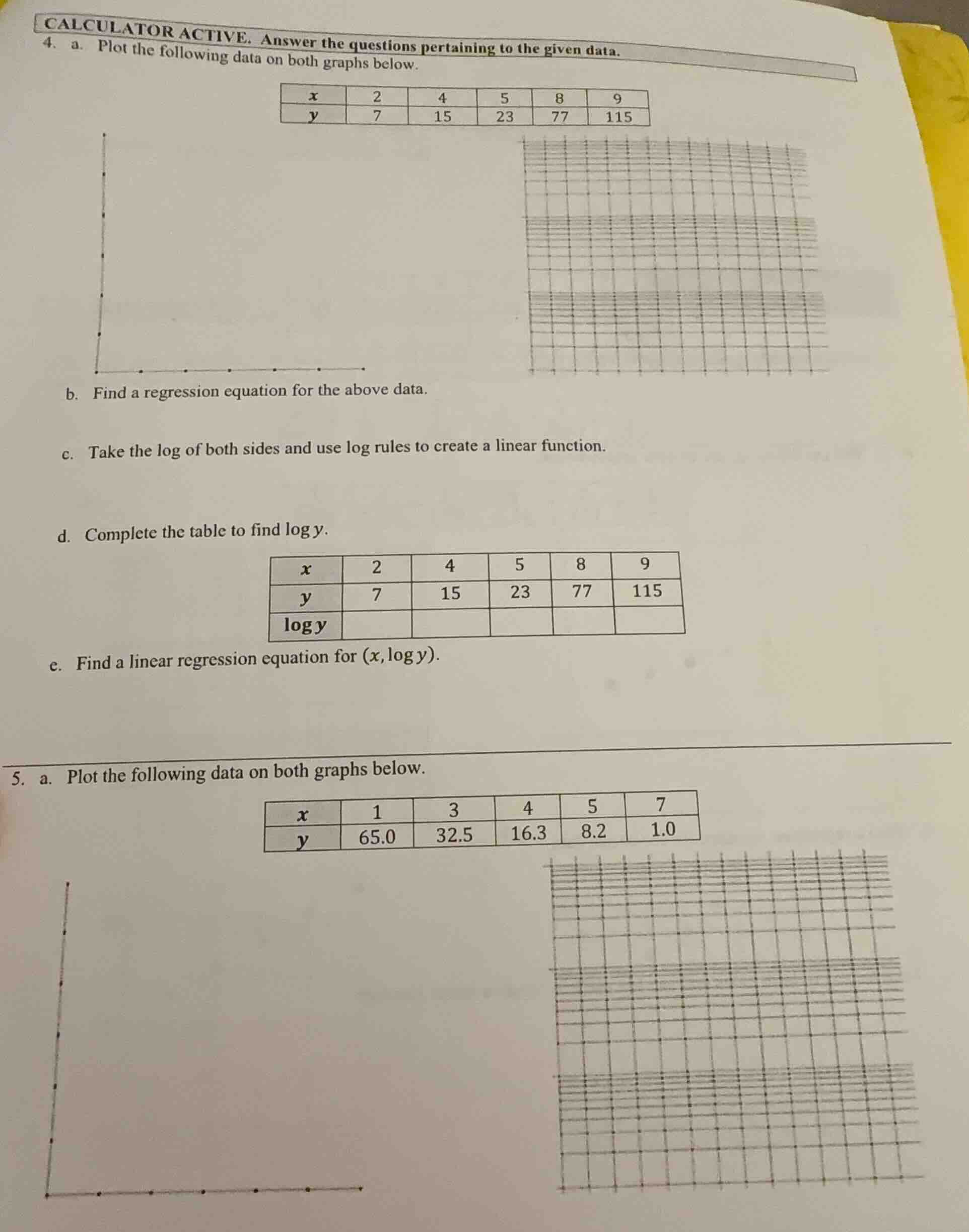calculator active. answer the questions pertaining to the given data. 4…