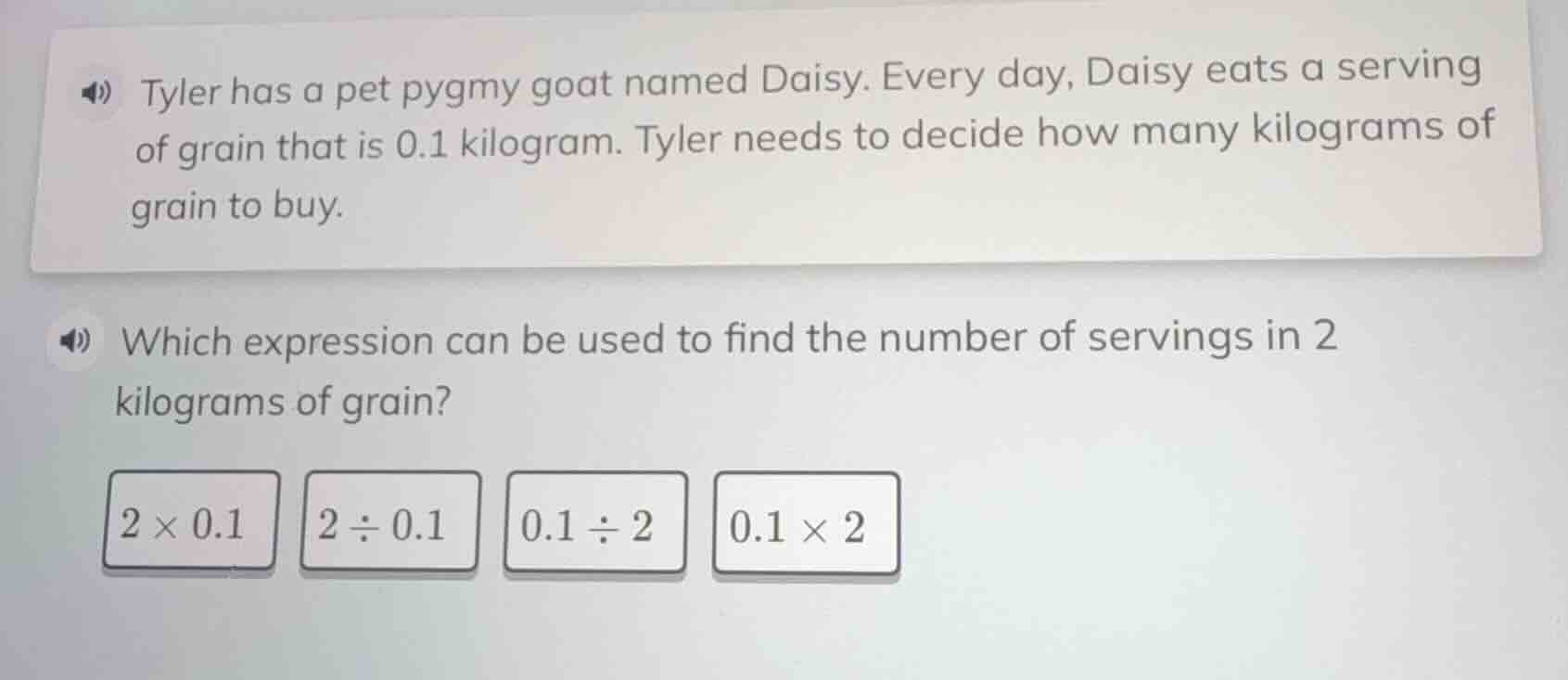 tyler has a pet pygmy goat named daisy. every day, daisy eats a serving…