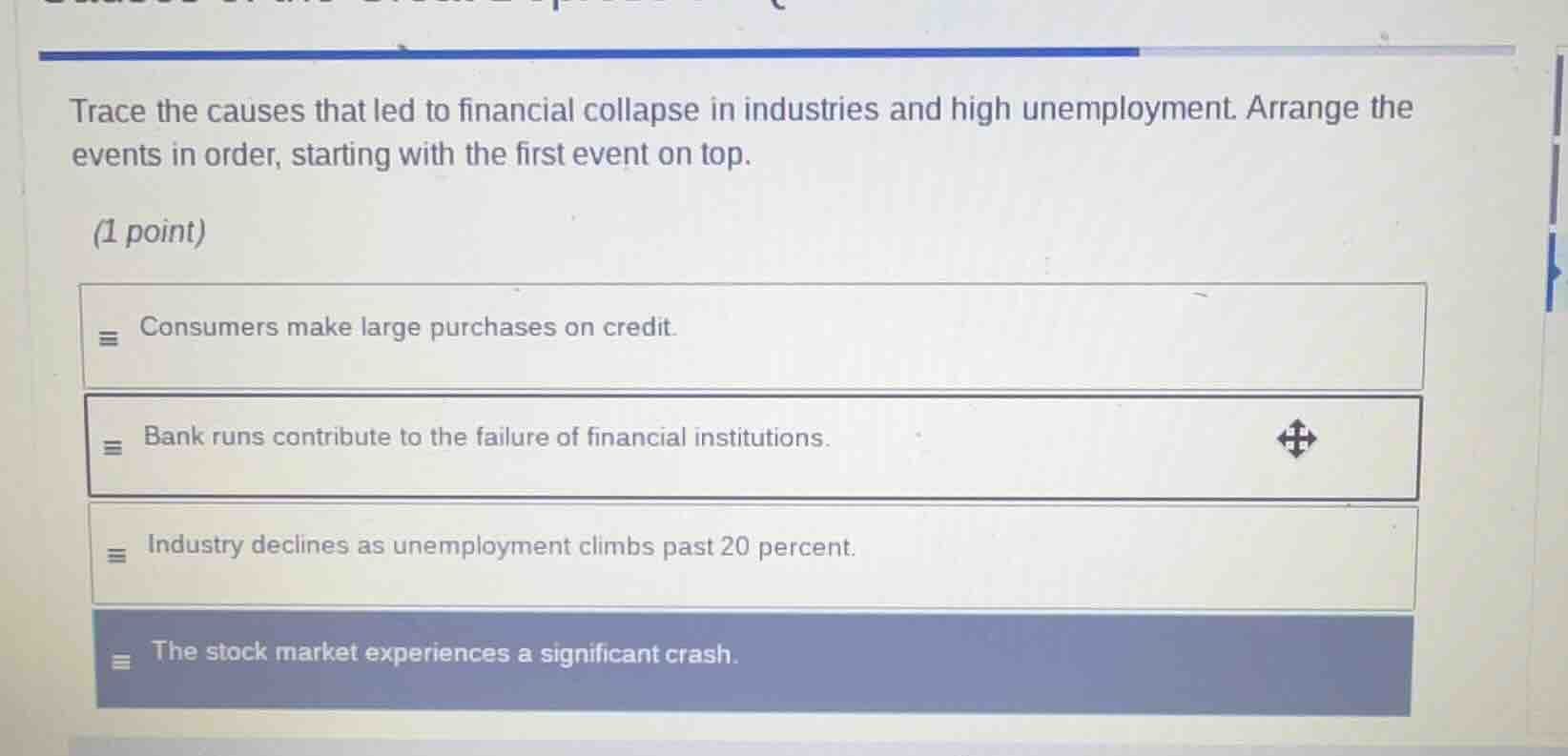 trace the causes that led to financial collapse in industries and high …