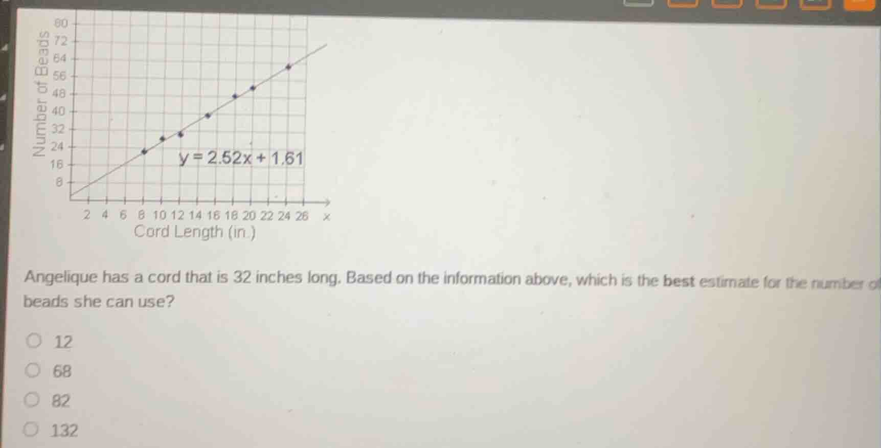 number of beads 80 72 64 56 48 40 32 24 16 8 2 4 6 8 10 12 14 16 18 20 …