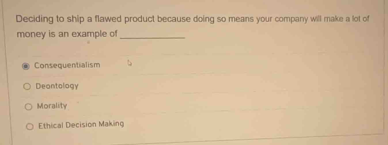 deciding to ship a flawed product because doing so means your company w…