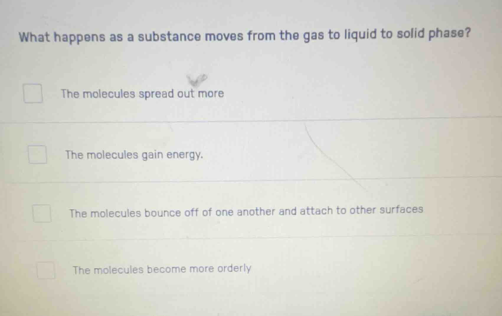 what happens as a substance moves from the gas to liquid to solid phase…