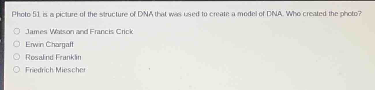 photo 51 is a picture of the structure of dna that was used to create a…