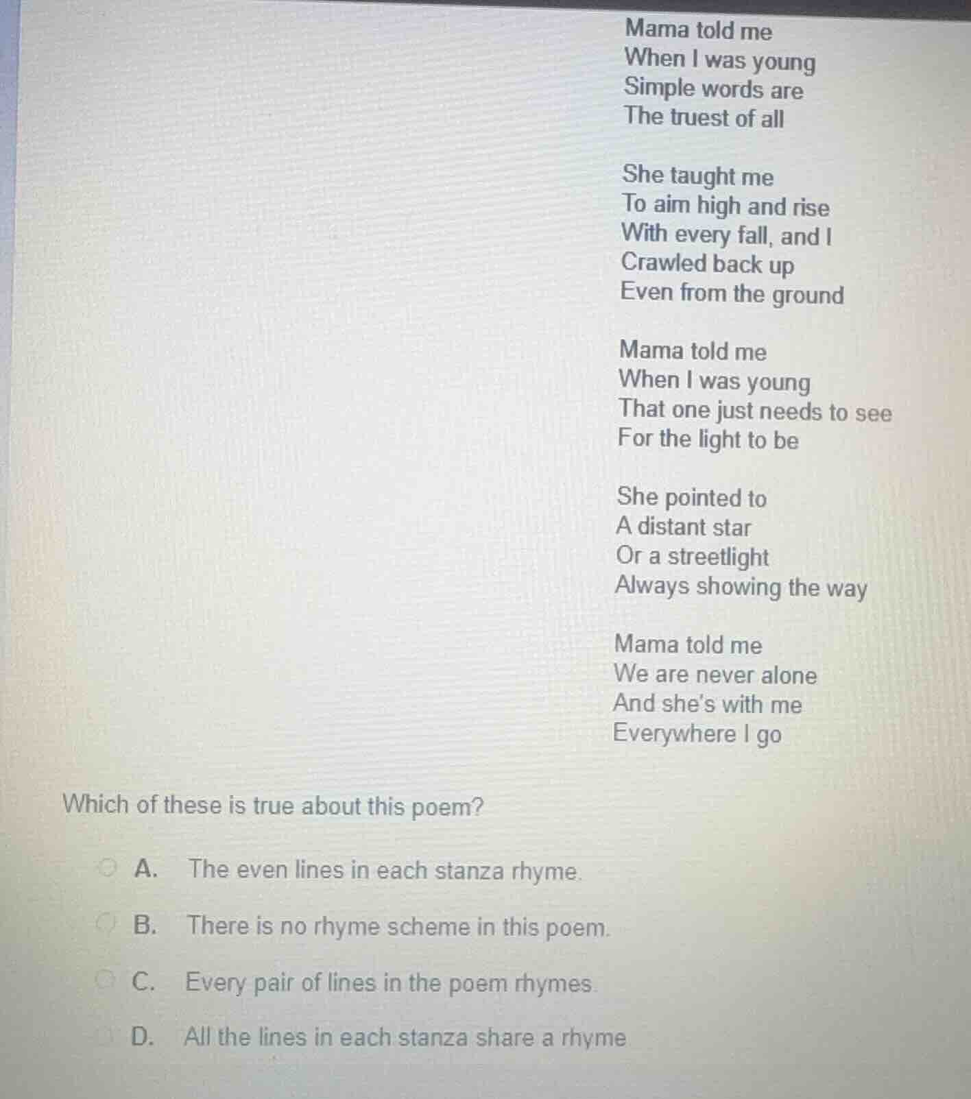 mama told me when i was young simple words are the truest of all she ta…