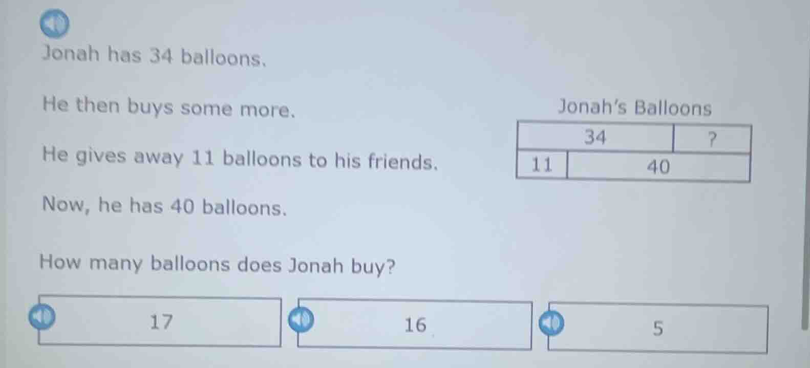 jonah has 34 balloons. he then buys some more. he gives away 11 balloon…