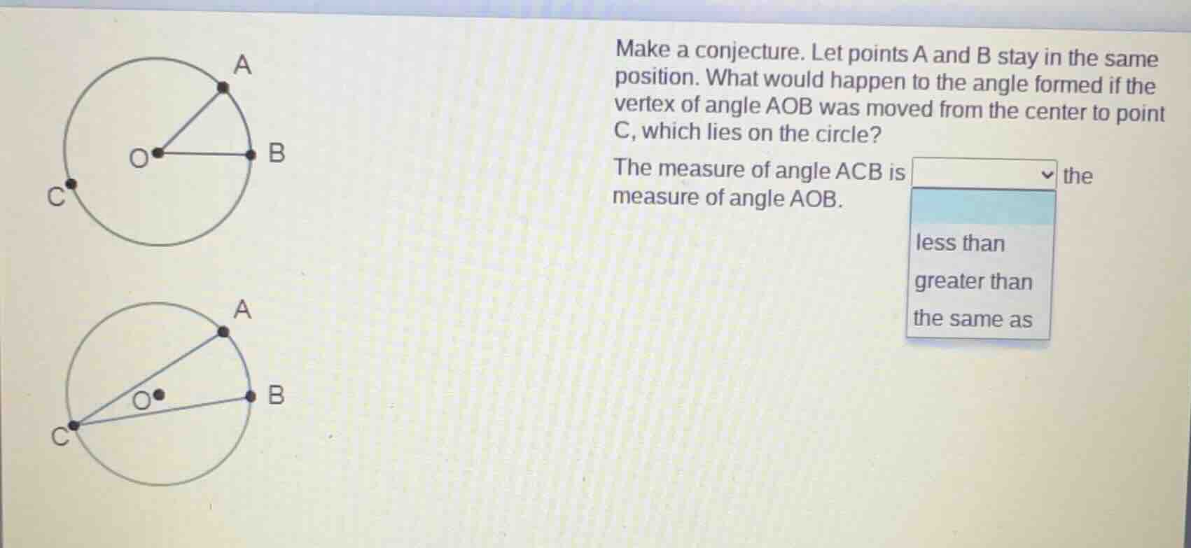 make a conjecture. let points a and b stay in the same position. what w…