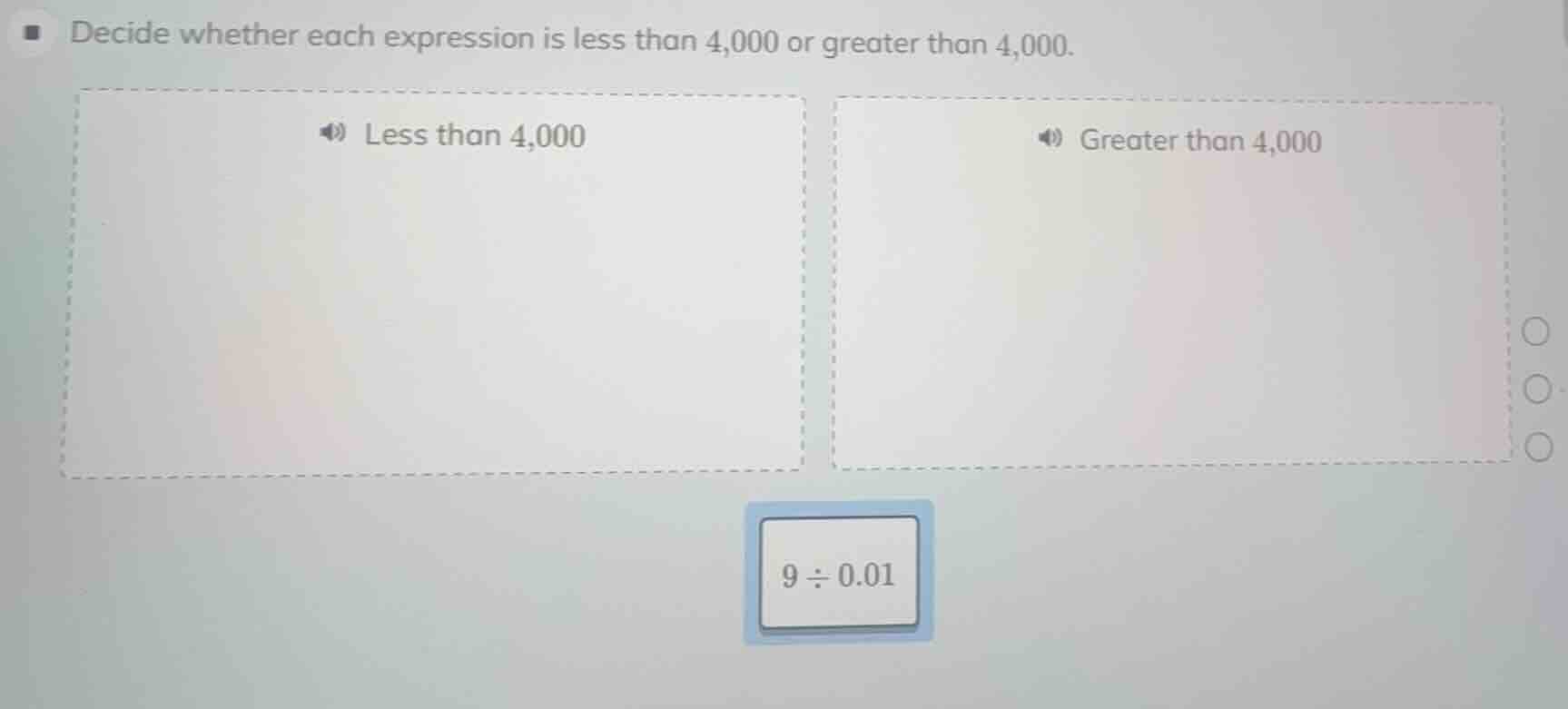 decide whether each expression is less than 4,000 or greater than 4,000…