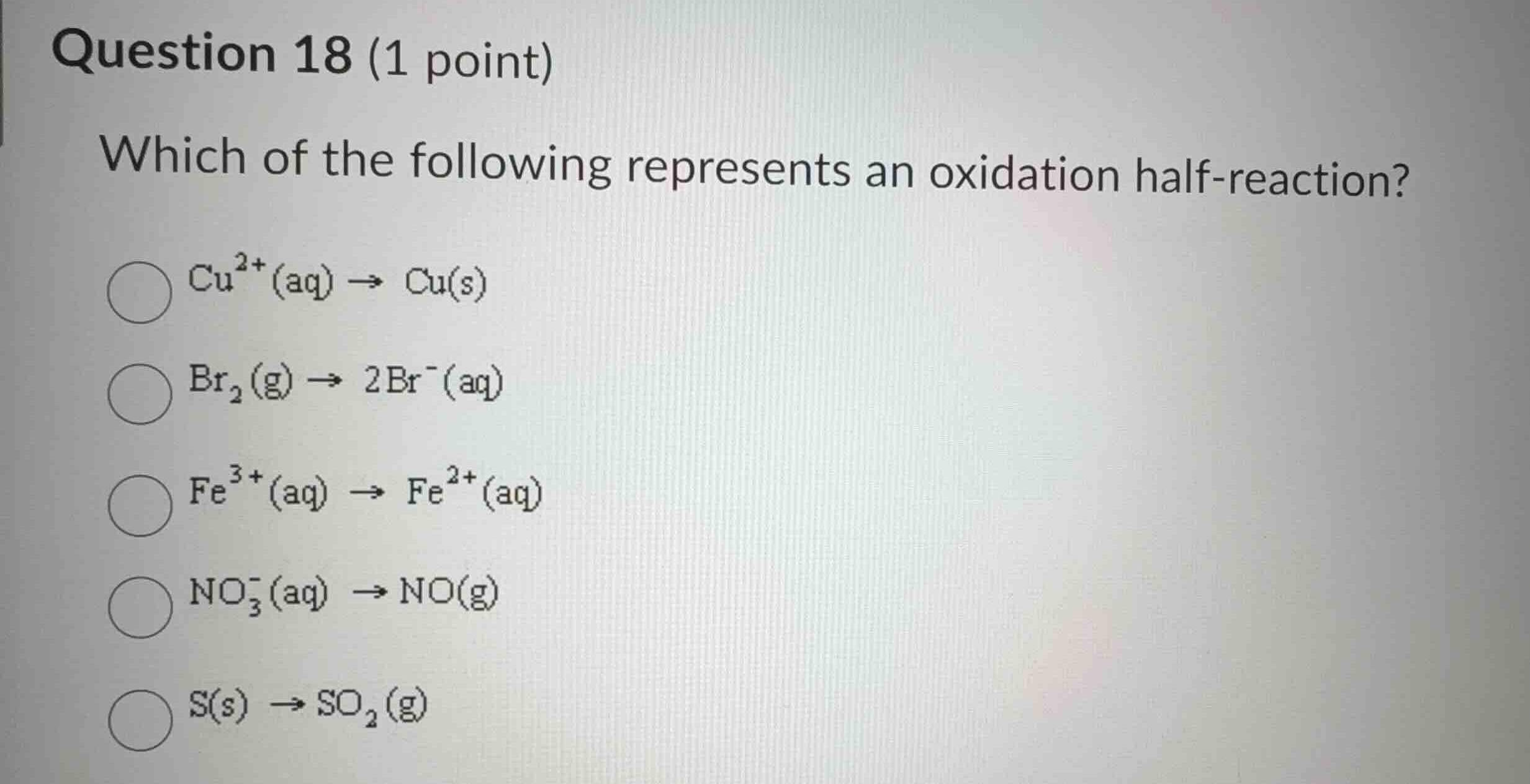 question 18 (1 point) which of the following represents an oxidation ha…