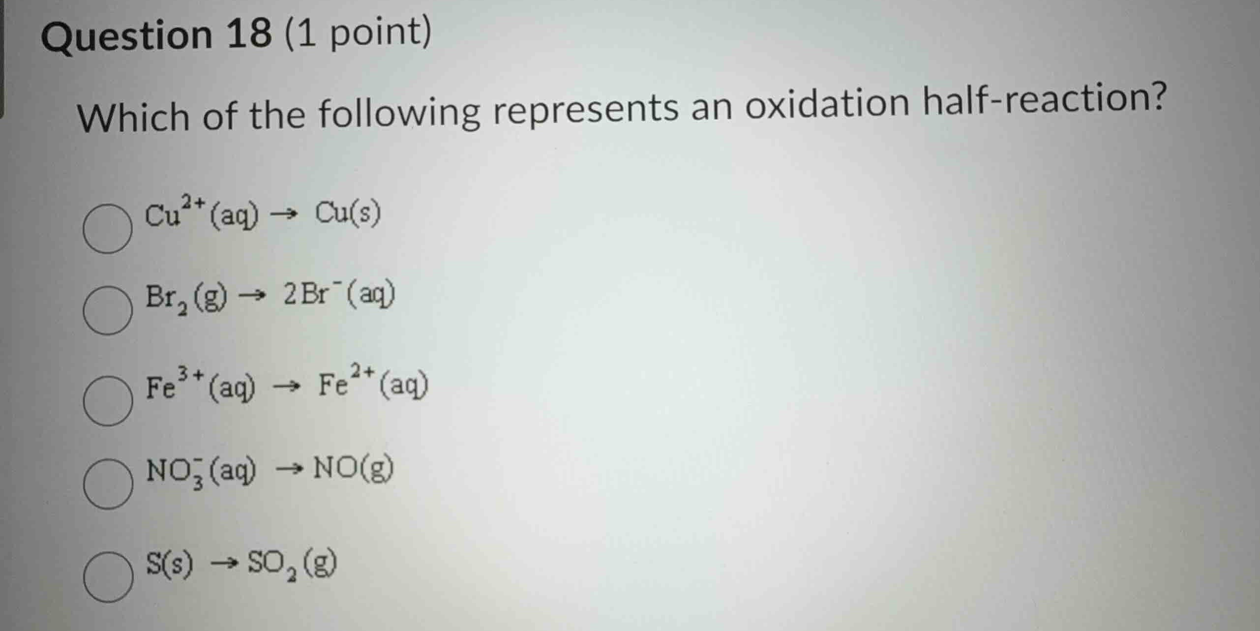 question 18 (1 point) which of the following represents an oxidation ha…