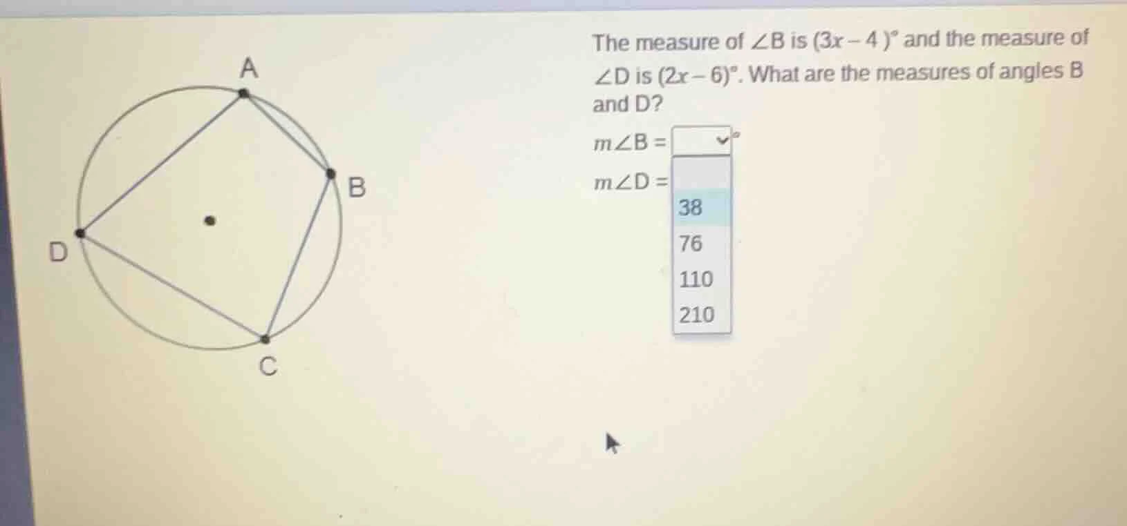 the measure of $\\angle b$ is $(3x - 4)^\\circ$ and the measure of $\\a…