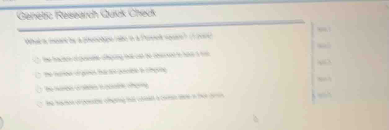 genetic research quick check which is indicated by a phenotypically rat…