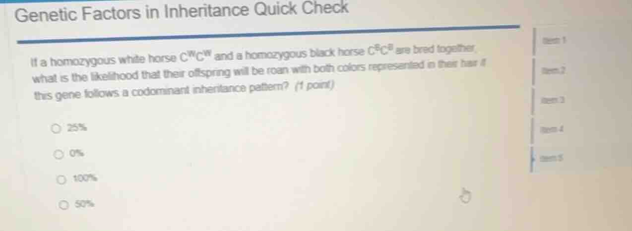 genetic factors in inheritance quick check if a homozygous white horse …