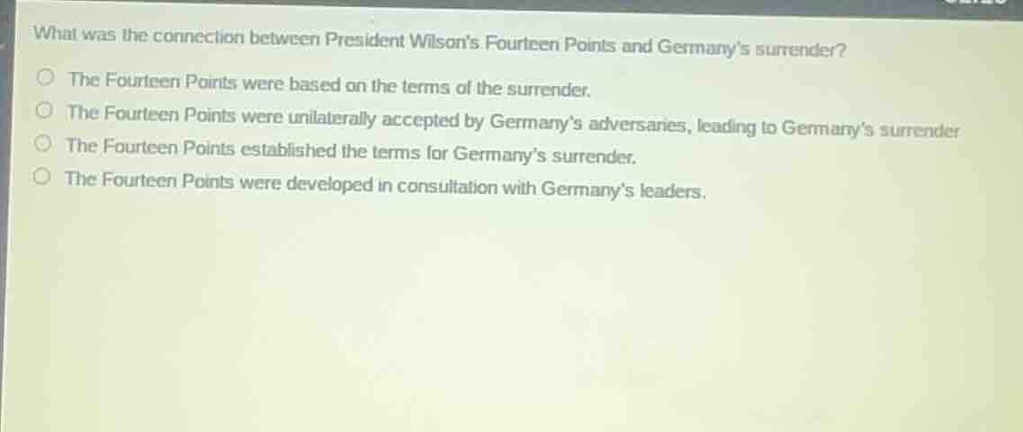 what was the connection between president wilsons fourteen points and g…